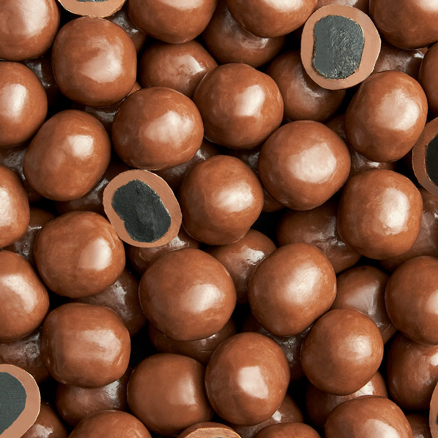Chokoladeovertrukne Lakridskaramel Kugler - 1000g i løs vægt