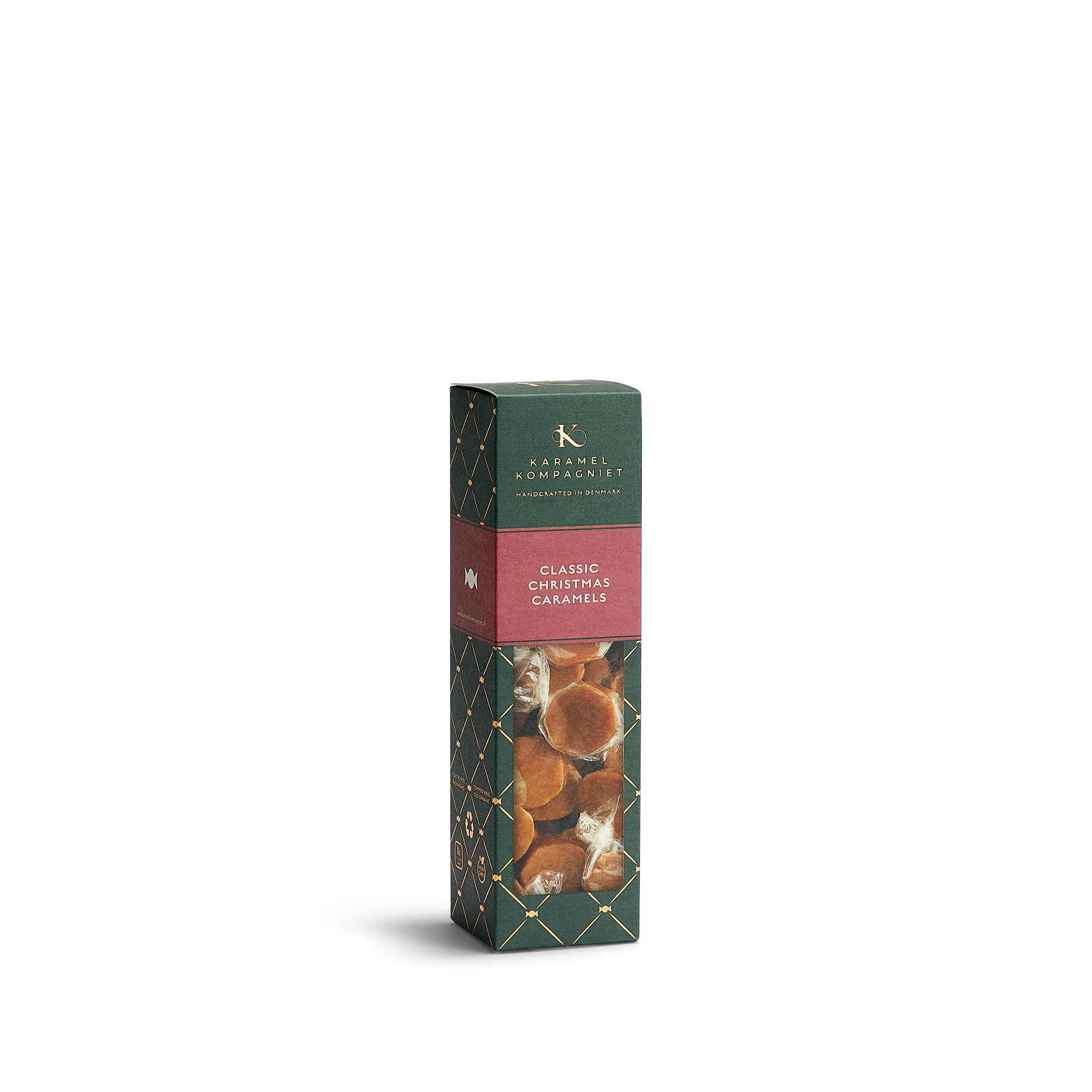 Klassiske Julekarameller elegance-æske fra Karamel Kompagniet oprejst